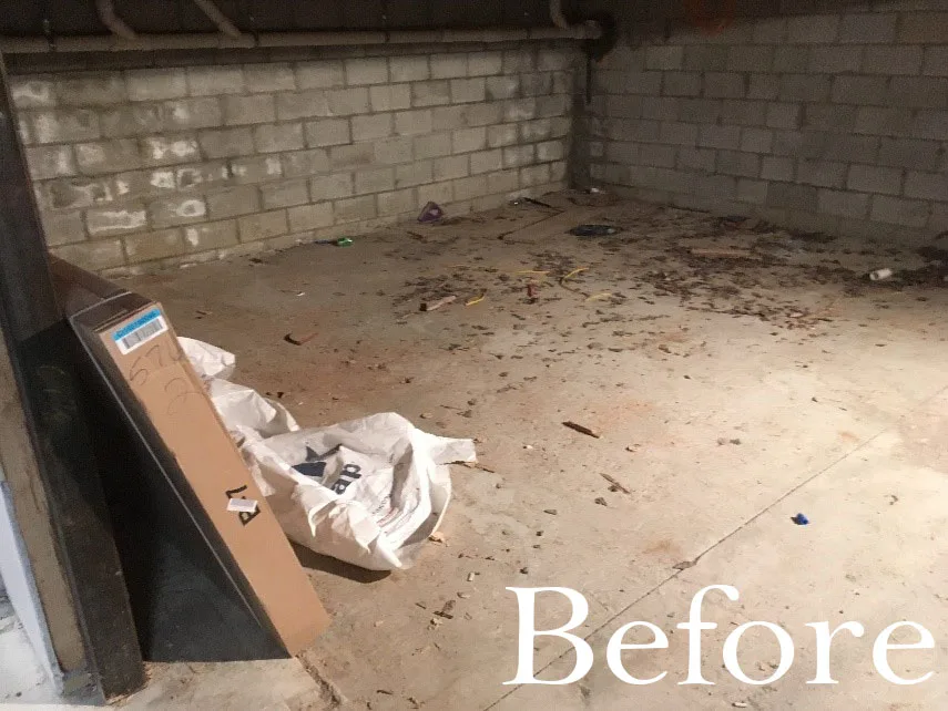 Post-construction cleanup — before