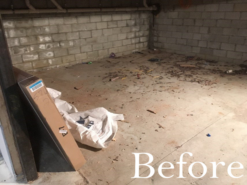Post-construction cleanup — before